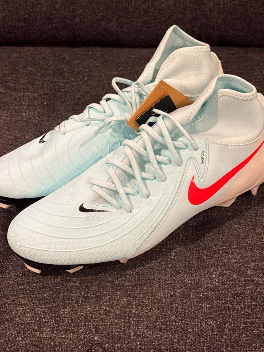 10.5M - Nike Phantom Luna 2 Academy MG Soccer Cleats - Mint Foam/Atomic Red